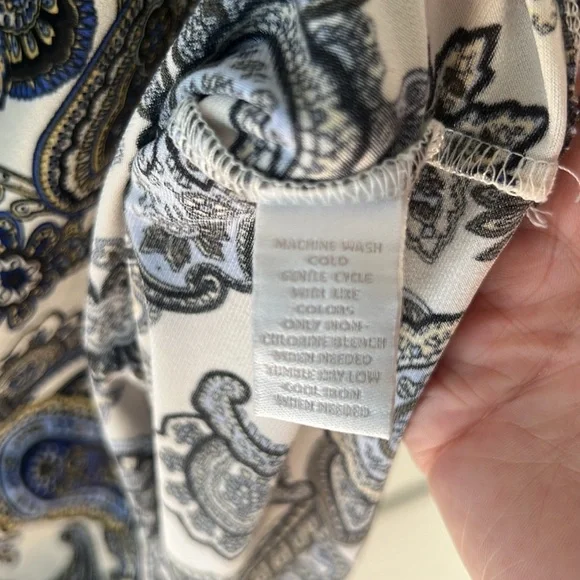 Paisley Cowl neck Sleeveless XL Charter Club Top - Picture 7 of 7